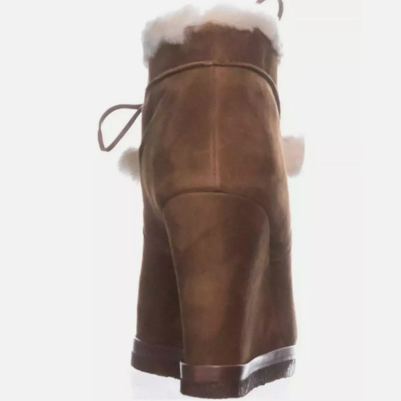 Michael Kors Tan Suede Ankle Lace-Up Boots In Dark Luggage Sz 7.5 - Picture 9 of 15